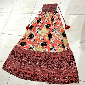 Maaji Pink Pleated A-Line Maxi Skirt